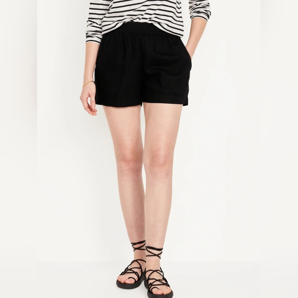NWT Old Navy Black Shorts Linen blend Size 4XL
